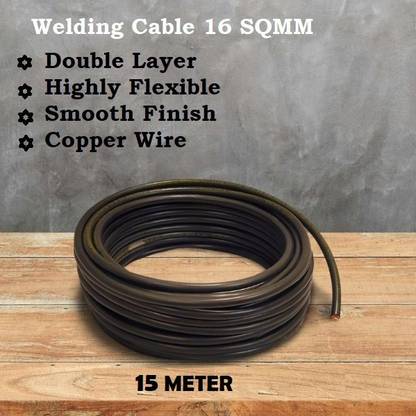 HOFR BOON welding cable 15 MTR 16 SQMM highly flexible, double insulation for Inverter Welding Machine