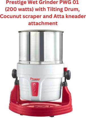 Prestige PWG 01 Wet Grinder with Stainless Steel Drum 200 W, 2 L Wet Grinder