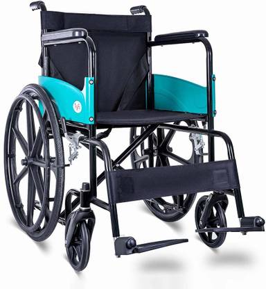 TryFit Lightweight 18.5 Kg|Adjustable Footrest|Loading Capacity105Kg Foldable Manual Wheelchair