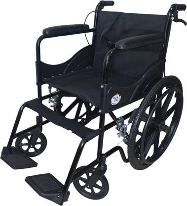 TR Foldable Wheelchair with dual Brake and adjustable Seat Belt Manual Wheelchair
