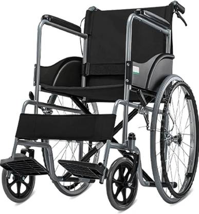 HealthEmate Foldable Dual Break With Seat Belt Standard Look Manual Wheelchair