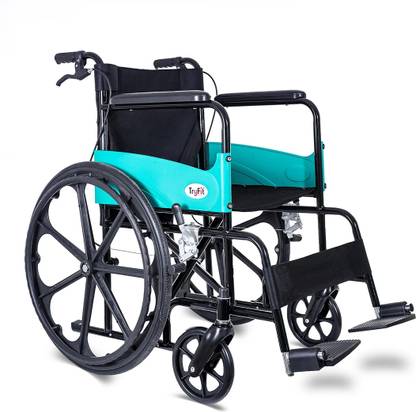 TryFit TF810BP, Wheelchair With Attandent Brake, Lightweight, Foldable Manual Wheelchair