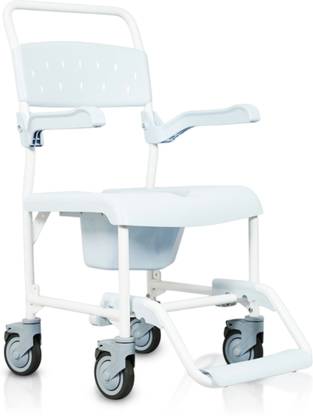 Vermeiren Pluo shower chair, Economy Foldable Wheelchair with Safety Belt, Sturdy Frame Manual Wheelchair