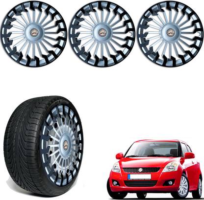 WolkomHome Car Accessories Wheel cap, Hub Cap 14 Inch Wheel Cover Sigma Black Silver SDR109 Wheel Cover For Maruti Swift AMT VDI Diesel