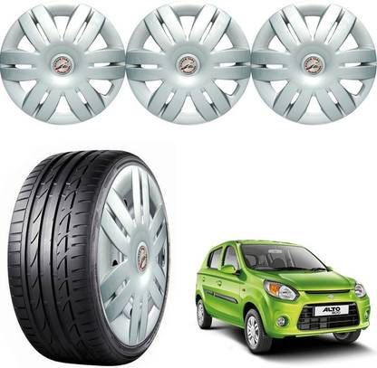 WolkomHome Wheel cap, Hub Cap 12 Inch AL800 OE Design ,Nylon Zip Tie , 4 pc Metal Ring A2 Wheel Cover For Maruti Alto 800