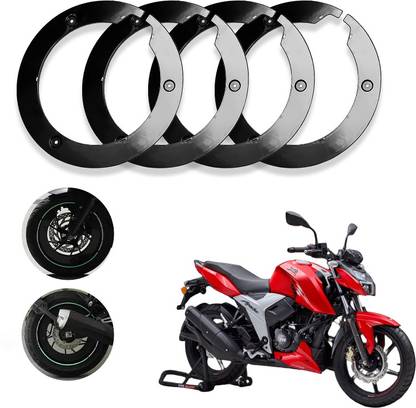 Sunriders Bike Wheel Cover 17 Inch For Tvs Apache Rtr 160 V Black Pack of 4 Pc Wheel Cover For NA NA