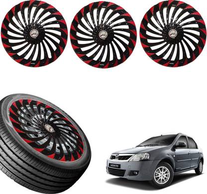 WolkomHome Car accessories Wheel cap, Hub Cap Turbain Red Black 14 Inch Wheel Cover For Mahindra Verito