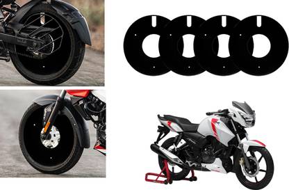 Sunriders Full Acrylic Bike Wheel Cover 17 Inch For Tvs Apache Rtr 160 Black Pack of 4 Pc Wheel Cover For NA NA