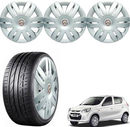 WolkomHome Wheel cap, Hub Cap 12 Inch AL800 OE Design ,Nylon Zip Tie , 4 pc Metal Ring A5 Wheel Cover For Maruti Alto 800 LX