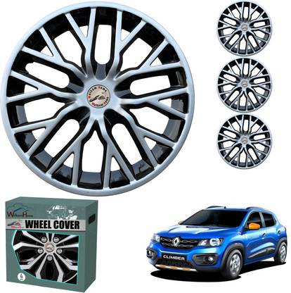 WolkomHome Car accessories Wheel cap, Hub Cap Delta Silver Black 14 Inch Wheel Cover For Renault Kwid Climber 1.0 AMT