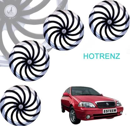 HOTRENZ CAR WHEEL CAP/ WHEEL COVER SNAKE-B DEGINE "SILVER_BLACK_COLOUR" 13 INCH Wheel Cover For Maruti Esteem, Spark, Eeco, Alto K10, Zen Estilo, i10, Accent, Indica, Wagon R LXI, A-Star