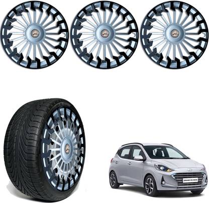 WolkomHome Car Accessories Wheel cap, Hub Cap 14 Inch Wheel Cover Sigma Black Silver SDR78 Wheel Cover For Hyundai Grand i10 Nios AMT Magna Petrol