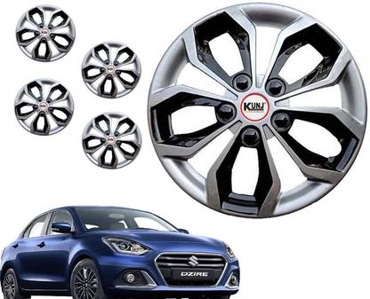 Kunj Autotech 14 Inch Wheel Cap Cover for Dzire Silver Black Wheel Cover For Maruti Swift Dzire