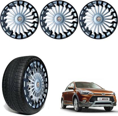 WolkomHome Car Accessories Wheel cap, Hub Cap 14 Inch Wheel Cover Sigma Black Silver SDR80 Wheel Cover For Hyundai i20 Active 1.2