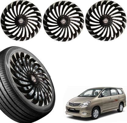 WolkomHome Car accessories Wheel cap, Hub Cap Turbain Black Silver 14 Inch Wheel Cover For Toyota Innova Crysta Touring Sport 2.7 AT