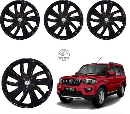 KYZO CAR WHEEL CAP/WHEEL COVER SCORPIO (N) & CLASSIC MODLE "BLACK" 17 INCHI Wheel Cover For Mahindra Scorpio