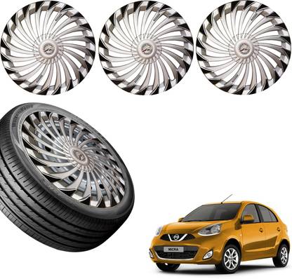 WolkomHome Car accessories Wheel cap, Hub Cap Turbain Silver black 14 Inch Wheel Cover For Nissan Micra XL CVT