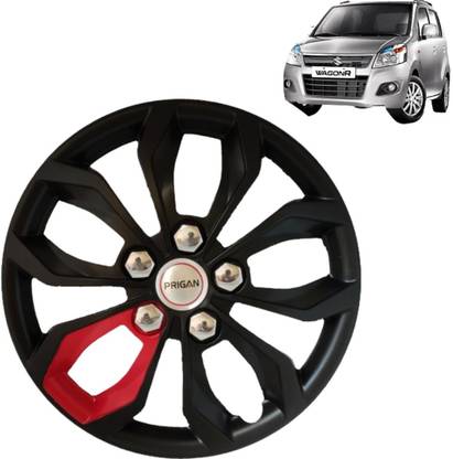 PRIGAN Wagon R VXI Vision Black with One Box Red 14 INCH Wheel Cover For Maruti Wagon R VXI