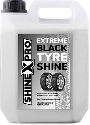 ShineXPro Bike & Car Tyre Polish - Long Lasting, Repels Dirt, Wet Black Shine, Non-Greasy 2700 ml Wheel Tire Cleaner