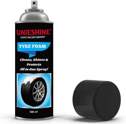 UNIESHINE Tyre Foam Spray for Car & Bike | No Wipe Needed | Instant Shine & Protection 500 ml Wheel Tire Cleaner