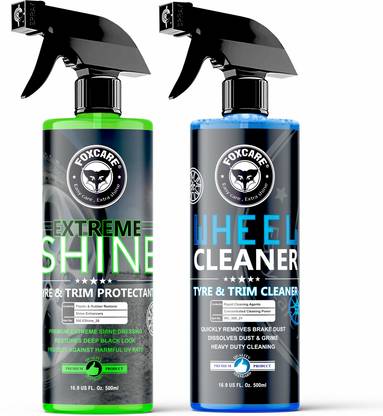 FOXCARE Tyre & Trim Cleaner + Protectant combo | Tyre Shiner + Tyre Cleaner | 1000 ml Wheel Tire Cleaner