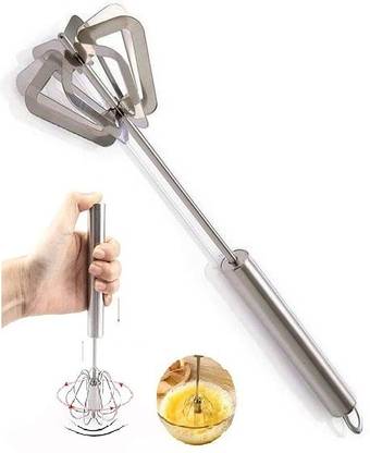 AKsells Hand Push Rotary Whisk Blender pastry,cake, pizza, whisker for eggs Stainless Steel Balloon Whisk