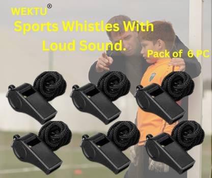 WEKTU Sports Whistle Coach Whistle/With pea/With Lanyard/120Db/6PC21 Pea Whistle