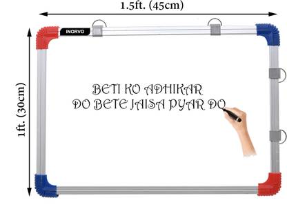 Inorvo Non Magnetic 1 X 1.5 ft. WhiteBoard, One Side White Board Marker and Reverse Side Chalk Board Whiteboards