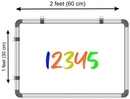 katrik Regular Melamine Non Magnetic 1X2 Feet Whiteboard Double-Sided Writing Whiteboard & Chalkboard 56 Whiteboards