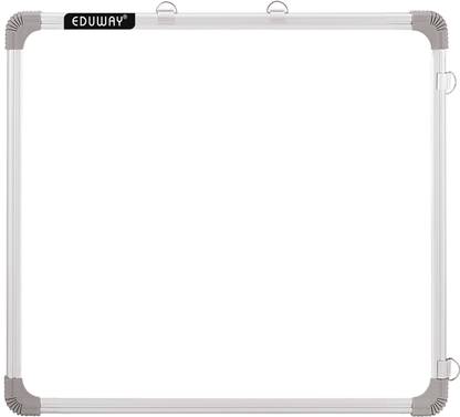 Eduway Non Magnetic 4x4 Feet Double-Sided Whiteboard and Chalkboard with Sliding Hanging Clips Whiteboards