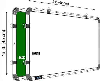 Preha Reversible 1.5X2 Feets, Double Sided White Board and Chalk Board, Pack Of 1 Whiteboards