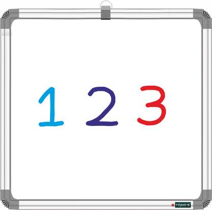 ShelfKing Non Magnetic 1X1 Feet Double Sided Whiteboard & Chalk Board, Pack Of 1 Whiteboards