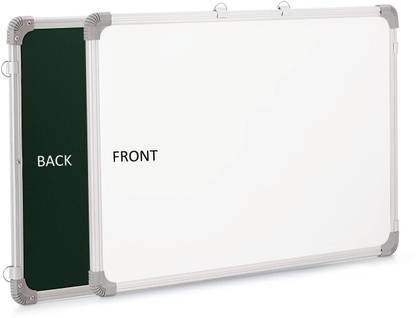 Flipkart SmartBuy Non Magnetic 3x4 Ft. Double Sided Whiteboard | Front Dry Erase Marker & Reverse Chalk Board | Glossy Surface |Robust Aluminum Frame|(120x90 Cms) Whiteboards