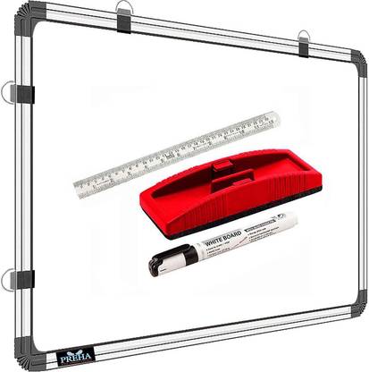 Preha Reversible Melamine 1.5x2 ft., Double Side Writing Whiteboard & Chalk Board, Combo of 4Item Whiteboards and Duster Combos