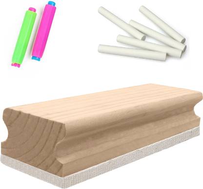 Eduway Regular Wooden Duster Wooden White Board Chalk Board Duster | Whiteboard Eraser for Easy Cleaning Perfect Clean For Blackboard & Durable|Ideal for Teacher, Office, Kids Dusters