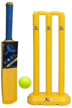 Koel Kids CRICKET KIT BAT SIZE1 | 1 BALL | STUMPS WICKET | STUMPS STAND | BALES