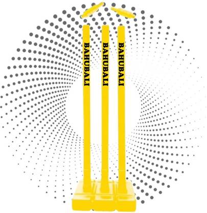 fizo Bahubali PVC/Plastic Hard Fiber Cricket Stumps Set - 3 Stumps +2 Bails +1 Stand