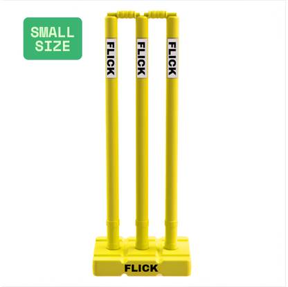 Flick Small Size Heavy Plastic Cricket Size Set With Attached Bails , Plastic Wickets