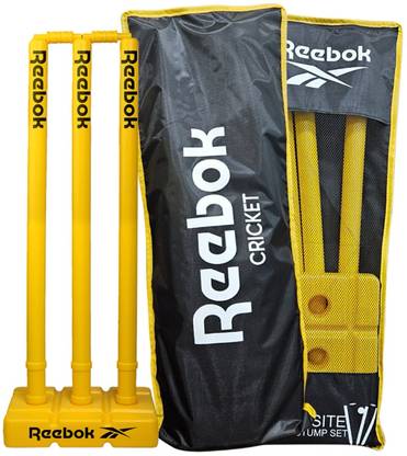 Reebok Cricket Stump Set with Heavy Base, Bails & Premium Cover