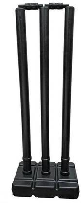 Monika PVC Black Wicket set /3 stump+2 bails + 1 Base