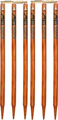 JSI Natural Cricket Stumps Set of 6 Wickets & 4 Bails
