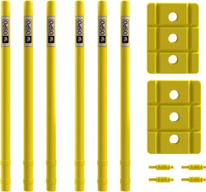 OSPO SPORTS Plastic Stump Set (Set of 2) - 6 Stumps, 2 Base and 4 Bails