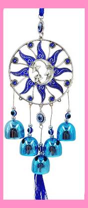 BZILO Evil Eye Sun Moon Face Wind Chimes Decorative for Home Design May vary G23 Polyresin Windchime
