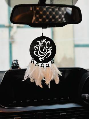 CrystalCraft Ganesha Dream Catcher Car Hanging Ornament | Dream Catcher for Positive Energy | Feather, Plastic Dream Catcher