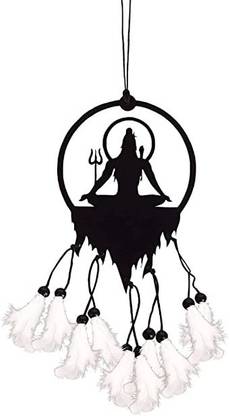 EBBSTONE Lord Shiva car Hanging car Rear View Mirror Decor Feather Windchime