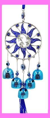 BZILO Evil Eye Sun Moon Face Wind Chimes Decorative for Home Design May vary G89 Polyresin Windchime