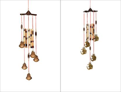 Lucky N Awesome Happyman Om Ganesh Wind Chimes Sound for Home Décor,Wall Hanging,Gift,Soundbells Aluminium Windchime