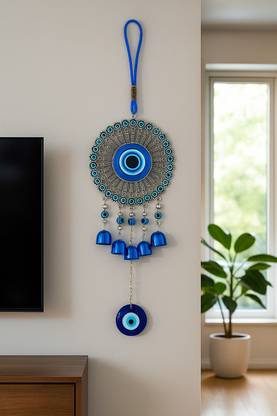 DecoMuse Evil Eye Wind Chime for Home Decor | Hanging For Positive Energy & Vastu Aluminium Windchime