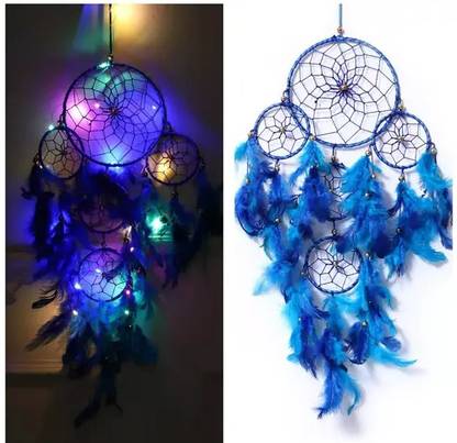 Ryme Dream Catcher With Light Hand Made for Positive Vibes, Wall Decor Wool Windchime