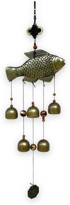 Lenity Fish Design Pendant Bell Blessing Fortune Hanging Wind Chime Aluminium Windchime